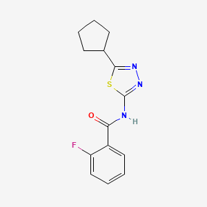 N-(5-cyclopentyl-1,3,4-thiadiazol-2-yl)-2-fluorobenzamide