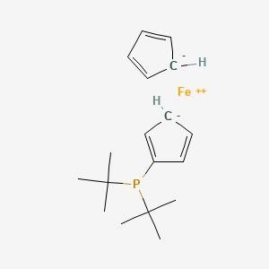 molecular formula C18H27FeP B8617049 cyclopenta-1,3-diene;ditert-butyl(cyclopenta-1,4-dien-1-yl)phosphane;iron(2+) 