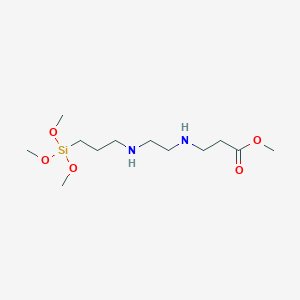molecular formula C12H28N2O5Si B086171 2-Oxa-7,10-diaza-3-silatridecan-13-oic acid, 3,3-dimethoxy-, methyl ester CAS No. 1067-66-9