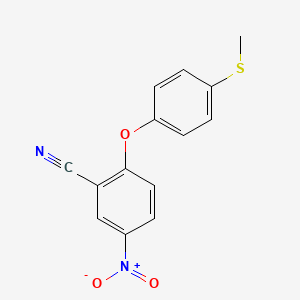 Benzonitrile, 2-(4-(methylthio)phenoxy)-5-nitro-