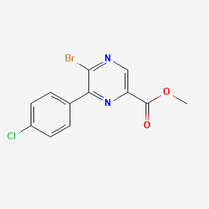molecular formula C12H8BrClN2O2 B8617878 Methyl 5-bromo-6-(4-chlorophenyl)pyrazine-2-carboxylate 