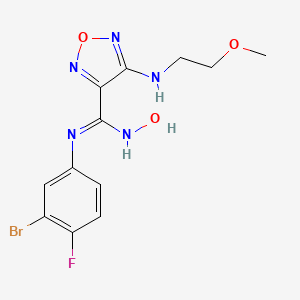 N-(3-Bromo-4-fluorophenyl)-N'-hydroxy-4-((2-methoxyethyl)amino)-1,2,5-oxadiazole-3-carboximidamide