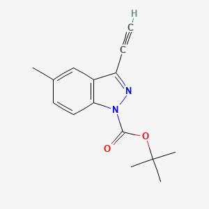 molecular formula C15H16N2O2 B8618127 tert-butyl-3-ethynyl-5-methyl-1H-indazole-1-carboxylate 