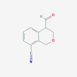 molecular formula C11H9NO2 B8618154 4-formyl-3,4-dihydro-1H-isochromene-8-carbonitrile 