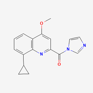 molecular formula C17H15N3O2 B8618168 (8-Cyclopropyl-4-methoxyquinolin-2-yl)(1H-imidazol-1-yl)methanone CAS No. 921760-57-8