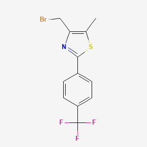 molecular formula C12H9BrF3NS B8618171 4-(Bromomethyl)-5-methyl-2-[4-(trifluoromethyl)phenyl]-1,3-thiazole CAS No. 820960-44-9