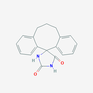 molecular formula C18H16N2O2 B086182 Spiro(dibenzo(a,d)cyclooctene-5,4'-imidazolidine)-2',5'-dione, 10,11,12-trihydro- CAS No. 1037-85-0