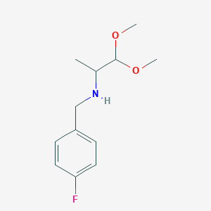 molecular formula C12H18FNO2 B8618303 n-(4-Fluorobenzyl)-1,1-dimethoxypropan-2-amine 