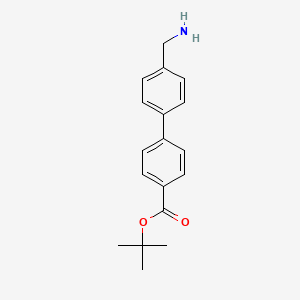 molecular formula C18H21NO2 B8618564 4'-(Aminomethyl)-biphenyl-4-carboxylic acid tert-butyl ester 