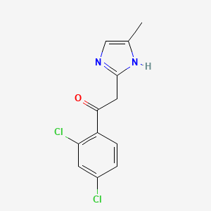 molecular formula C12H10Cl2N2O B8618640 Ethanone,1-(2,4-dichlorophenyl)-2-(5-methyl-1H-imidazol-2-yl)- 