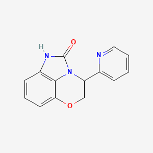 molecular formula C14H11N3O2 B8618829 3-(2-Pyridyl)-3,4-dihydro-5-oxa-1,2a-diazaacenaphthylen-2(1H)-one 