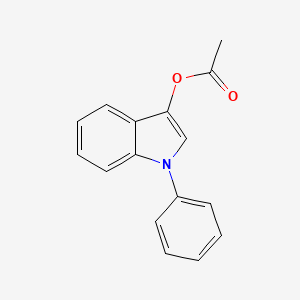 molecular formula C16H13NO2 B8619073 3-Acetyloxy-1-phenylindole 