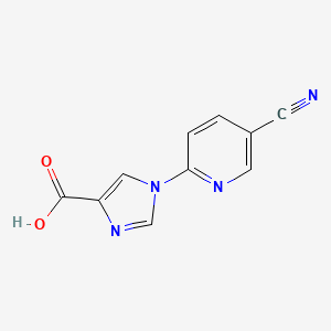 molecular formula C10H6N4O2 B8619074 1-(5-Cyanopyridin-2-yl)-1H-imidazole-4-carboxylic acid 