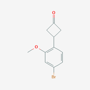 molecular formula C11H11BrO2 B8619139 3-(4-Bromo-2-methoxyphenyl)cyclobutanone 