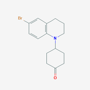 molecular formula C15H18BrNO B8619145 4-(6-Bromo-3,4-dihydroquinolin-1(2H)-yl)cyclohexanone 