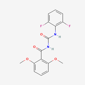 molecular formula C16H14F2N2O4 B8619224 Benzamide, N-(((2,6-difluorophenyl)amino)carbonyl)-2,6-dimethoxy- CAS No. 86379-46-6