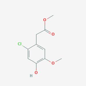 molecular formula C10H11ClO4 B8619238 methyl 2-(2-chloro-4-hydroxy-5-methoxyphenyl)acetate 