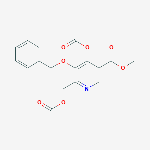 molecular formula C19H19NO7 B8619245 Methyl 4-acetoxy-6-(acetoxymethyl)-5-(benzyloxy)nicotinate 