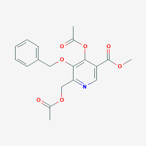 molecular formula C19H19NO7 B8619245 Methyl 4-acetoxy-6-acetoxymethyl-5-benzyloxynicotinate 