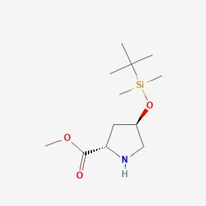 molecular formula C12H25NO3Si B8619300 Methyl (2S,4R)-4-((tert-butyldimethylsilyl)oxy)pyrrolidine-2-carboxylate 