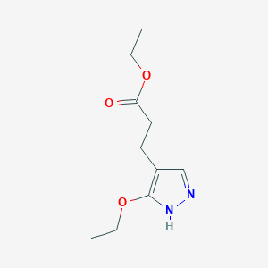 molecular formula C10H16N2O3 B8619451 ethyl 3-(3-ethoxy-1H-pyrazol-4-yl)propanoate 