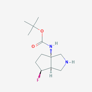 molecular formula C12H21FN2O2 B8619542 tert-butyl N-[(3aS,6S,6aR)-6-fluoro-octahydrocyclopenta[c]pyrrol-3a-yl]carbamate 