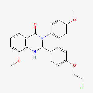 4(1h)-Quinazolinone,2-[4-(2-chloroethoxy)phenyl]-2,3-dihydro-8-methoxy-3-(4-methoxyphenyl)-