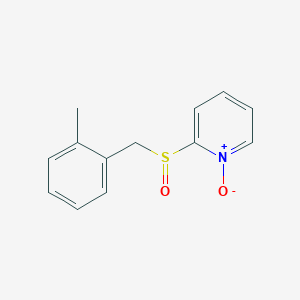 molecular formula C13H13NO2S B8619607 Pyridine, 2-[[(2-methylphenyl)methyl]sulfinyl]-, 1-oxide CAS No. 60264-21-3