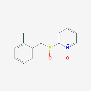 Pyridine, 2-[[(2-methylphenyl)methyl]sulfinyl]-, 1-oxide