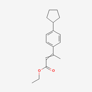 molecular formula C17H22O2 B8619616 Ethyl 3-(4-cyclopentylphenyl)but-2-enoate CAS No. 610781-56-1