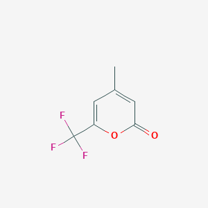 molecular formula C7H5F3O2 B8619642 4-Methyl-6-(trifluoromethyl)-2H-pyran-2-one 