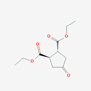 molecular formula C11H16O5 B8619729 Diethyl trans-4-oxocyclopentane-1,2-dicarboxylate 