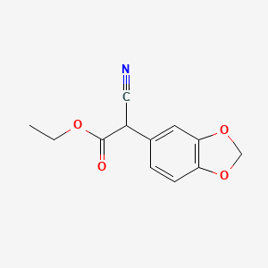 molecular formula C12H11NO4 B8619795 Ethyl 2-(3,4-Methylenedioxyphenyl)cyanoacetate 