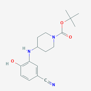 molecular formula C17H23N3O3 B8620065 tert-butyl 4-(5-cyano-2-hydroxyanilino)piperidine-1-carboxylate 