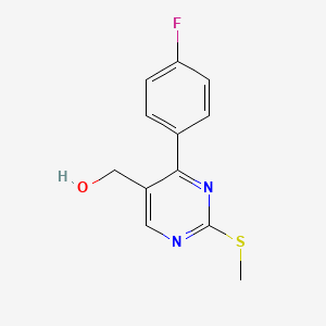molecular formula C12H11FN2OS B8620125 [4-(4-Fluorophenyl)-2-(methylsulfanyl)pyrimidin-5-yl]methanol 