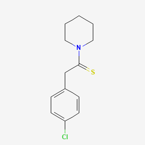 molecular formula C13H16ClNS B8620132 2-(4-Chlorophenyl)-1-(piperidin-1-yl)ethane-1-thione CAS No. 77129-72-7