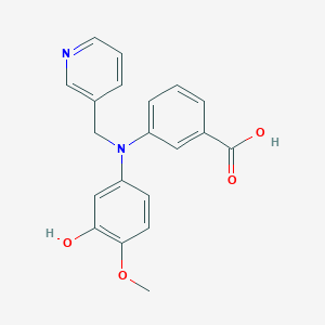 molecular formula C20H18N2O4 B8620137 Benzoic acid, 3-[(3-hydroxy-4-methoxyphenyl)(3-pyridinylmethyl)amino]- CAS No. 651022-54-7