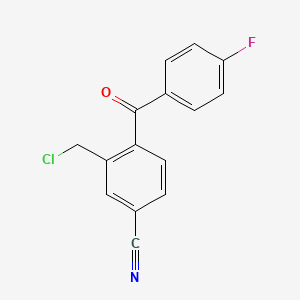 molecular formula C15H9ClFNO B8620187 3-(Chloromethyl)-4-(4-fluorobenzoyl)benzonitrile 