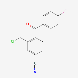 molecular formula C15H9ClFNO B8620187 3-Chloromethyl-4-(4-fluoro-benzoyl)-benzonitrile 