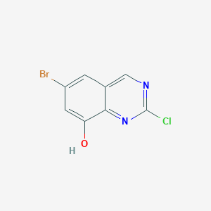 molecular formula C8H4BrClN2O B8620191 6-Bromo-2-chloro-quinazolin-8-ol 