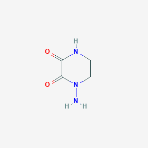 molecular formula C4H7N3O2 B8620226 1-Aminopiperazine-2,3-dione CAS No. 67499-76-7