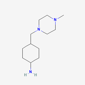 molecular formula C12H25N3 B8620253 trans-4-[(4-Methylpiperazin-1-yl)methyl]cyclohexanamine 