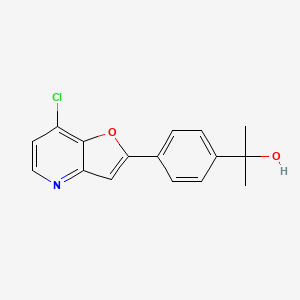 molecular formula C16H14ClNO2 B8620430 2-(4-(7-Chlorofuro[3,2-b]pyridin-2-yl)phenyl)propan-2-ol 