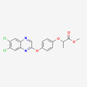 molecular formula C18H14Cl2N2O4 B8620681 Methyl 2-(4-((6,7-dichloro-2-quinoxalinyl)oxy)phenoxy)propanoate CAS No. 76578-02-4
