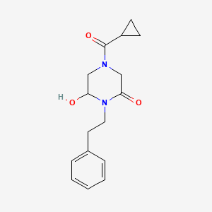 4-(Cyclopropanecarbonyl)-6-hydroxy-1-(2-phenylethyl)piperazin-2-one