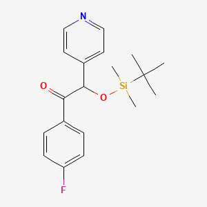 molecular formula C19H24FNO2Si B8620721 Ethanone, 2-[[(1,1-dimethylethyl)dimethylsilyl]oxy]-1-(4-fluorophenyl)-2-(4-pyridinyl)- 