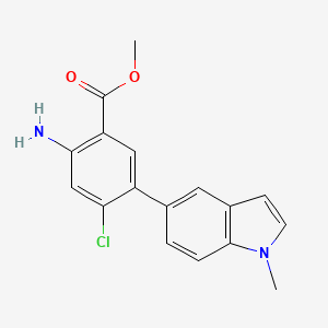 molecular formula C17H15ClN2O2 B8621343 methyl 2-amino-4-chloro-5-(1-methyl-1H-indol-5-yl)benzoate CAS No. 1398332-64-3