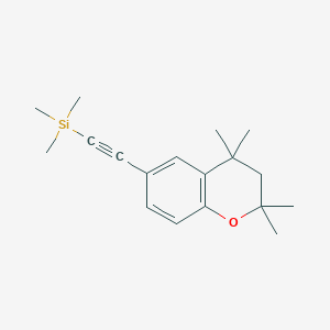 molecular formula C18H26OSi B8621479 trimethyl-[2-(2,2,4,4-tetramethyl-3H-chromen-6-yl)ethynyl]silane 