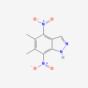 molecular formula C9H8N4O4 B8621800 5,6-Dimethyl-4,7-dinitro-1H-indazole CAS No. 61920-58-9