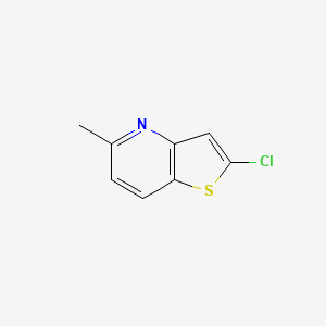 molecular formula C8H6ClNS B8621977 2-Chloro-5-methylthieno[3,2-b]pyridine 